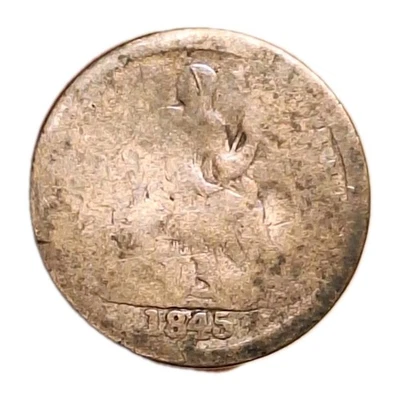 1845 Seated Liberty Half Dime Low Grade Details Nice Patina Genuine US Silver  - Image 1 of 4