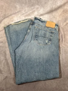 VTG Y2K Abercrombie & Fitch Denim Jeans Mens 32x30 Boot Cut Grunge Distressed - Picture 1 of 17