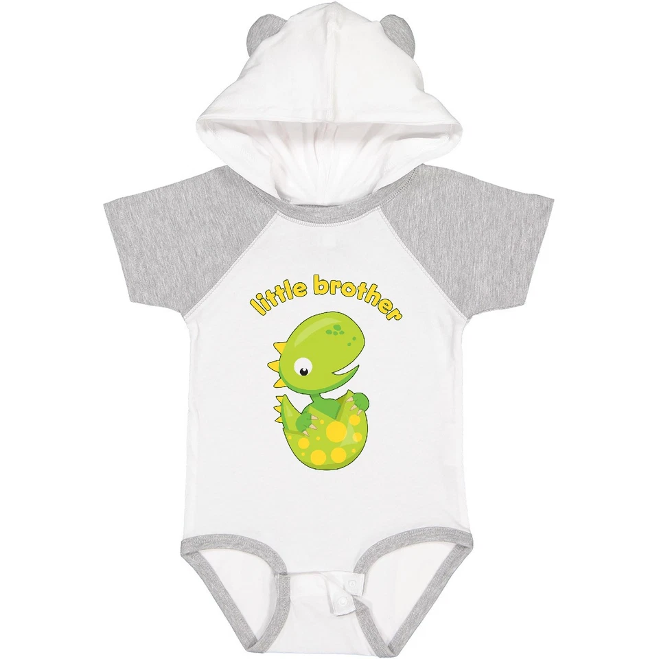 Inktastic Little Brother Dinosaur Baby Bodysuit Siblings Tyrannosaurus Rex T-rex - Image 1 of 1