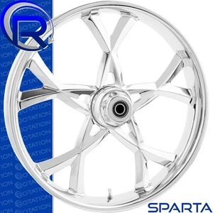 Rotation Sparta Chrome Custom Motorcycle Wheel Harley Touring Baggers 21" - Bild 1 von 3