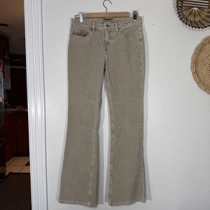 Squeeze Jeans Y2K Light Brown Corduroy Flare Leg Pants Size 7/8 Low Rise 29 x 31 - Picture 1 of 8