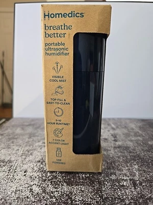 Humidifier/HoMedics Breathe Better Portable Ultrasonic  Blue- SEALED - Image 1 of 4