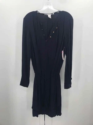 Pre-Owned Diane Von Furstenberg Navy Size 4 Shift Knee Length Long Sleeve Dress - Image 1 of 3