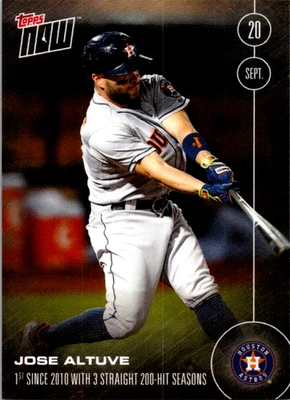Jose Altuve Astros 3 Straight 200 Hit Seasons Ichiro 2016 Topps NOW #485 PR /358 - Image 1 of 2