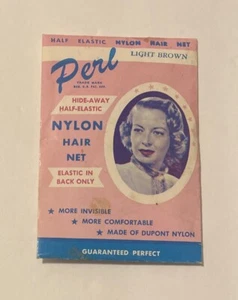Vintage PERL Nylon Hair Net Light Brown Original 1950's Elastic  Invisible NIP - Picture 1 of 4