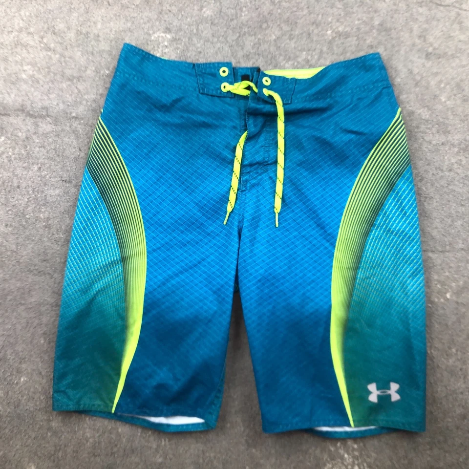 Bañador Under Armour para Hombres 28 Azul Verde Board Shorts 11" Entrepierna Foto 1 de 4