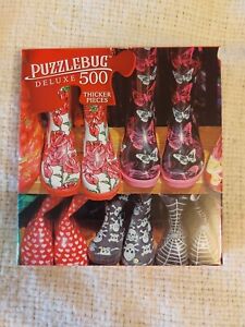  Puzzlebug Deluxe Puzzle 500 Piece Colorful Boots Market Stall 20 X 12 NEW