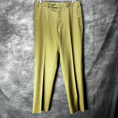 JB Britches Torino Wool Dress Pants Mens Size 34 Khaki Flat Front Made in Italy - Image 1 of 4