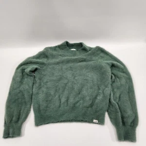 Abercrombie & Fitch Kids Sweater Green 13/14 Faux fur Mock Neck Pullover - Picture 1 of 11