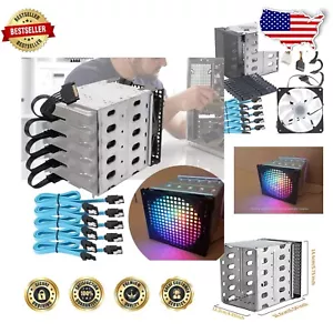 Versatile 5-Bay 3.5'' HDD Mounting Kit for Mini-Tower PCs - Black Metal Finish - Picture 1 of 11