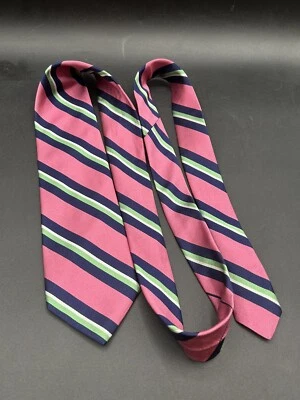 De colección Brooks Brothers Rosa Rayas Gruesas Seda Tejido Multicolor Hecho en EE. UU. Foto 1 de 4