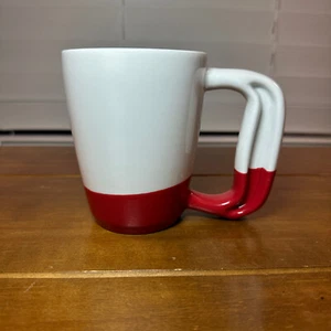 Neu Libbey Einfacher Halt Ergonomisch 12 Unzen Tasse Becher Weiß Rot Keramik Bernstein Stil - Bild 1 von 6