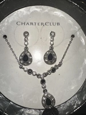 Nuevo Charter Club Caja Conjunto Collar Y Pendientes Foto 1 de 4