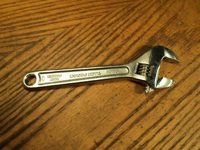 Vintage Task Force Adjustable Wrench Tool w/ Measured Jaw in English & Metric 6" - Image 1 of 4