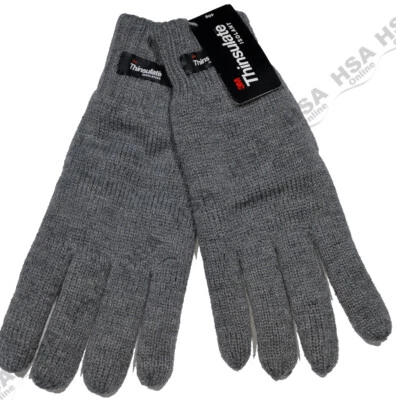 Adult Mens Ladies 3M Thinsulate Grey Thick Gloves,Quality Thermal Christmas Gift - Image 1 of 2