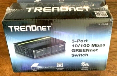 1 TRENDnet 5-Port 10/100Mbps GREENnet Switch TE100-S5 Plug And Play NIB - Image 1 of 3