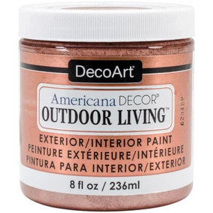 Deco Art Americana Decor Outdoor Living Metallic Paint 8oz-Rose Gold (3Pk) - Picture 1 of 1