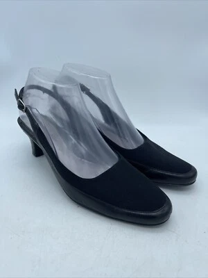 Tacones de gatito vintage Naturalizer ALENA talla 7M cuero negro para mujer Foto 1 de 4