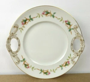 Antique Paris Porcelain Moss Rose Cake Plate Steele Bros. Philadelphia  (it@b10) - Picture 1 of 6