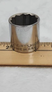 Vintage Craftsman 3/8" Drive 13/16" 12 Point Shallow Socket SAE V 44338 USA - Bild 1 von 5