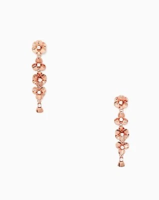 🌸 NWT Kate Spade Shine On Flower Linear Earrings Rose Gold O0RU3084 MSRP $79 - Image 1 of 3