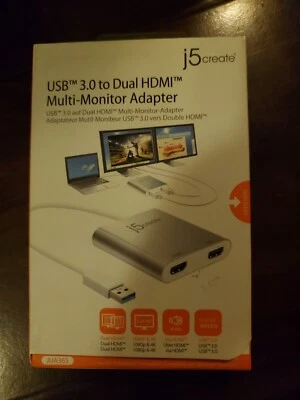 J5create USB 3.0 to Dual HDMI 4K Multi Monitor Adapter. JUA365 - Image 1 of 2
