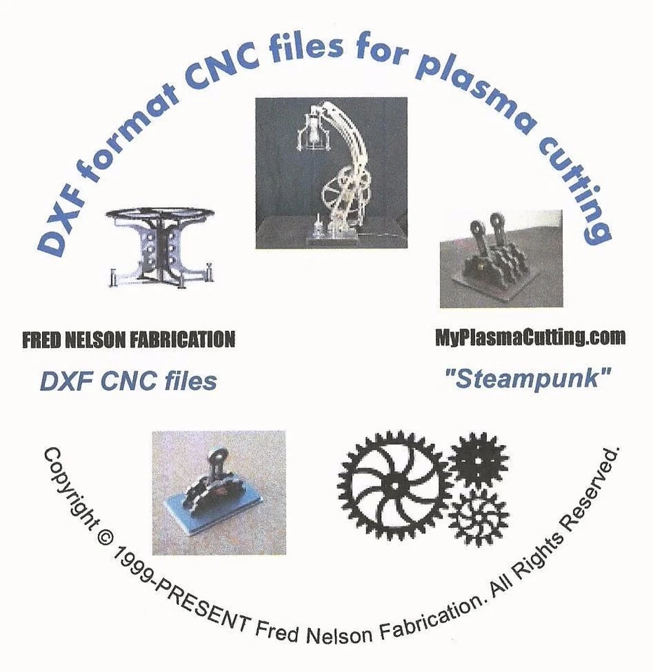 Steampunk Selection of DXF Format CNC Files for Plasma or Laser Cutting on CD