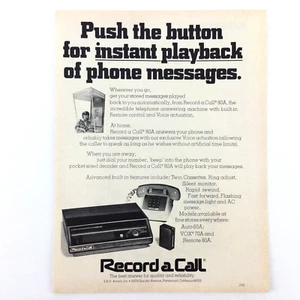 Record A Call 80A VINTAGE PRINT AD Telefon Anrufbeantworter Telefon Nachrichten - Bild 1 von 1