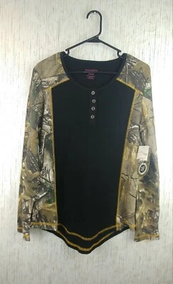 NORTHCREST камуфляж/черный размер средний женщин длинным рукавом рубашка на пуговицах новый с Ярлыками - Изображение 1 из 4
