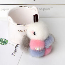 Mink Fur Rabbit Key Chain Mini Bunny Doll Toy Bag Phone Pendant 8cm US