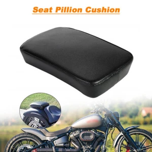 Seat Pillion Cushion Black Pad Motor Passenger For Harley Bobber Chopper - Picture 1 of 20