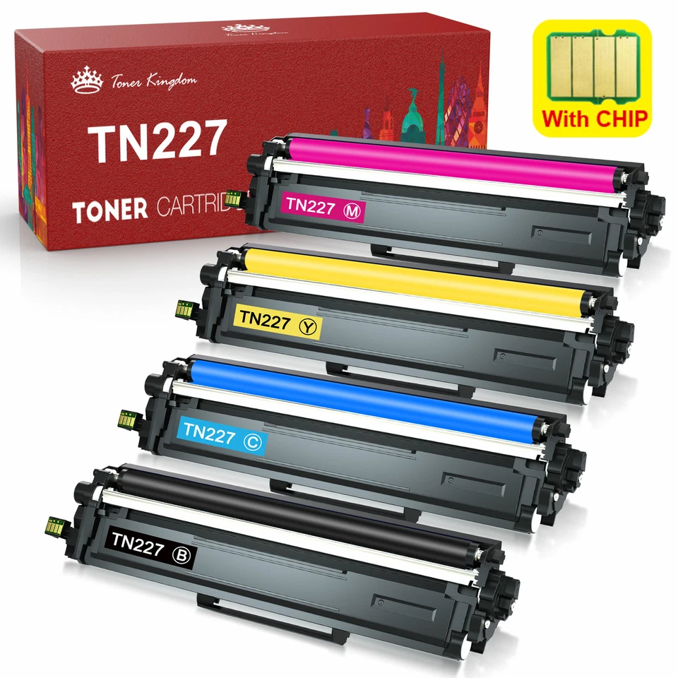 Toner Kingdom TN227 Compatible Toner Cartridge For Brother - BCMY