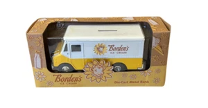ERTL COLLECTIBLES 1996 Borden’s Ice Cream Truck Metal Bank 6 inches - Picture 1 of 16