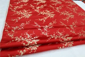 Faux Silk Brocade(Plum Flora blossom)Jacquard Damask Kimono Fabric Material*Bu4 - Picture 1 of 54