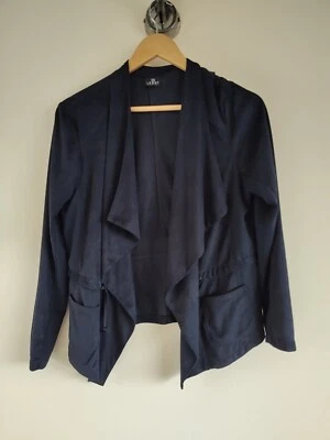 Barbara Lebek Navy Blue Waterfall Jacket With Pockets Size Chest 36" - Image 1 of 4