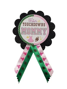 Touchdowns or Tutus Gender Reveal Baby Shower Pin for Mommy Daddy to Be - Picture 1 of 6