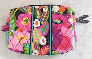 Vera Bradley Small Cosmetic in Va Va Bloom Bright Multicolor Pink (2012) EUC - Picture 1 of 4
