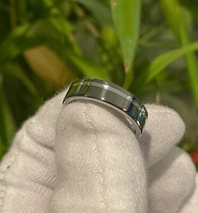 Polished Titanium Silver Band, Wedding, Ring, 6mm Width - Picture 1 of 8