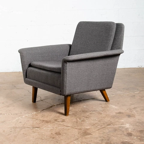 Mid Century Danish Modern Lounge Chair Fritz Hansen Soren Arm Low Dark Grey Mcm Cover