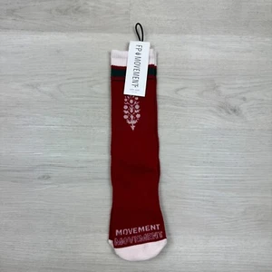 Free People Movement X Lucky Honey Tube Sock Bannbutt OSFM Red Cream Green - Picture 1 of 3