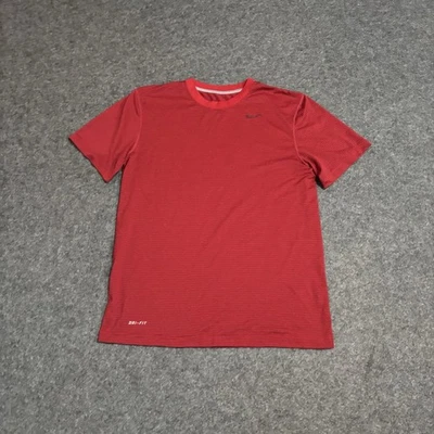 Camisa Nike Para Hombre Mediana Rayas Dri-Fit Correr Rojo Activo Foto 1 de 4