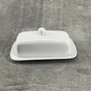 Cordon Bleu Butter Dish White Ceramic Cottage Farmhouse Boho - Picture 1 of 12