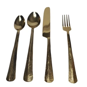 Pottery Barn Ridge Gold Besteck 4-teiliges Set - Bild 1 von 4