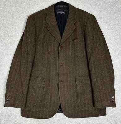 Structure Blazer Sport Coat Mens 40 Brown Wool Italian Fabric Herringbone Tweed - Image 1 of 4