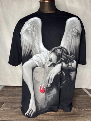 Camiseta gráfica OG ABEL Angel Crying XXL negra Y2k ropa de calle chicana nueva con etiquetas Foto 1 de 4