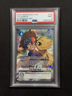 Tai Kamiya (Alternate Art) – 2025 Digimon TCG BT21 EN (PSA 9 Mint) - Image 1 of 2