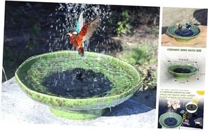 Solar Fountain Ceramic Bird Bath,Bird Bath for Ourside,Outdoor Fountain Bird - Picture 1 of 7