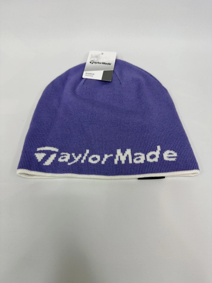 全新 TaylorMade 高尔夫 Beanie 紫色 均码 适合所有 - Taylormade 标志正面 — 第 1/1 张图片