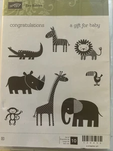 Stampin' Up! ZOO BABIES Set di timbri in gomma congratulazioni per bambini animali - Foto 1 di 2