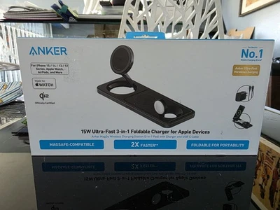 Anker 15W Ultra-Fast 3-in-1 Foldable Charger For Apple Devices - Image 1 of 4